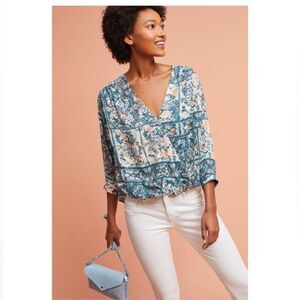 Anthropologie Maeve Gianna wrap blouse size Small